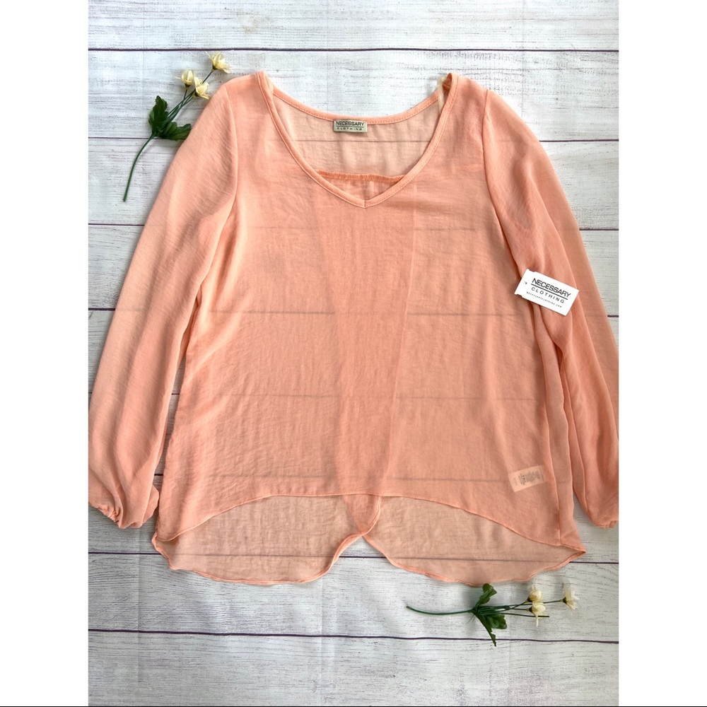 Necessary Clothing Petal Back Sheer Top